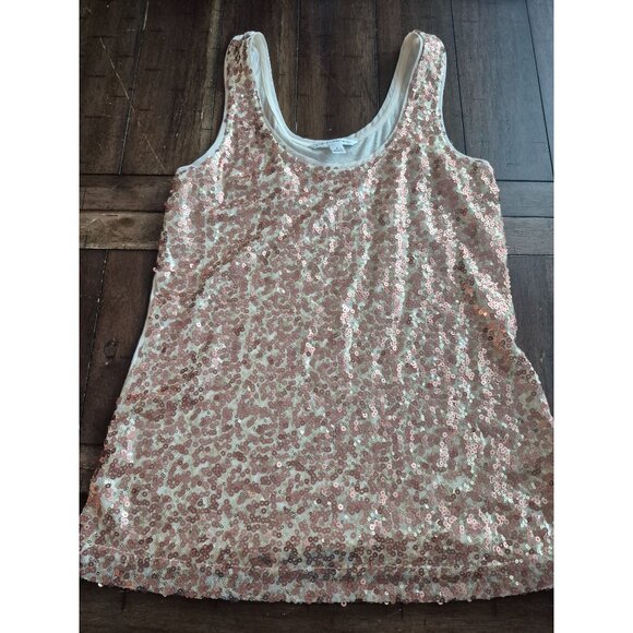 Banana Republic Tops - Banana Republic Womens Rose Gold Sequin Tank Top S